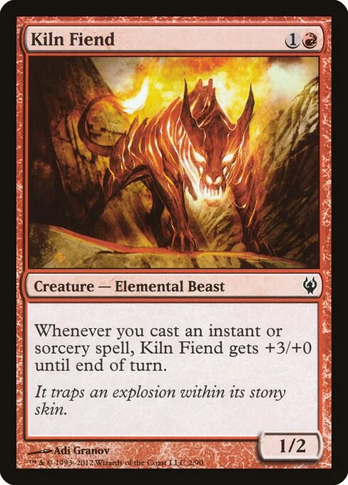 Kiln Fiend, carta Magic di tipo Creature — Elemental Beast illustrata da Adi Granov