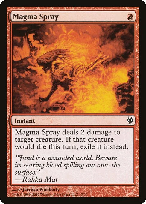Magma Spray, carta Magic di tipo Instant illustrata da Jarreau Wimberly