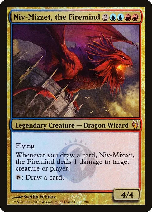 Niv-Mizzet, the Firemind, carta Magic di tipo Legendary Creature — Dragon Wizard illustrata da Svetlin Velinov