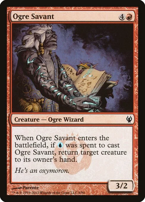 Ogre Savant, carta Magic di tipo Creature — Ogre Wizard illustrata da Paolo Parente