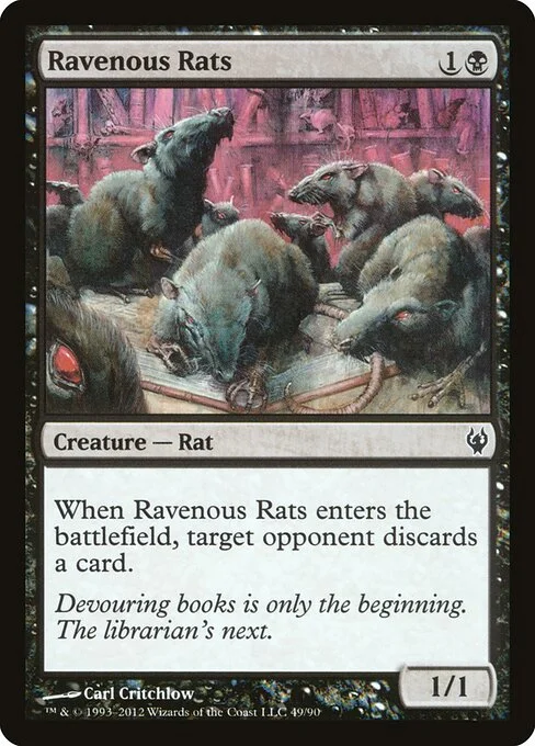 Ravenous Rats, carta Magic di tipo Creature — Rat illustrata da Carl Critchlow