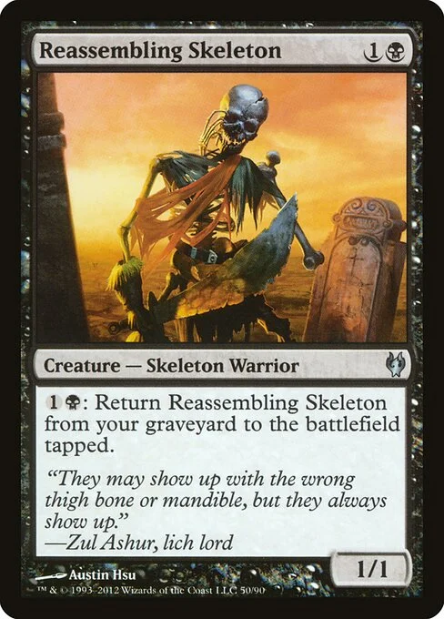 Reassembling Skeleton, carta Magic di tipo Creature — Skeleton Warrior illustrata da Austin Hsu