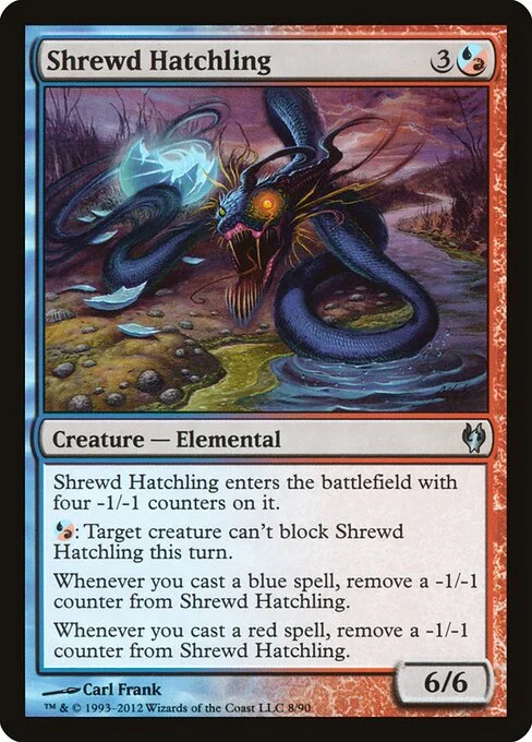 Shrewd Hatchling, carta Magic di tipo Creature — Elemental illustrata da Carl Frank