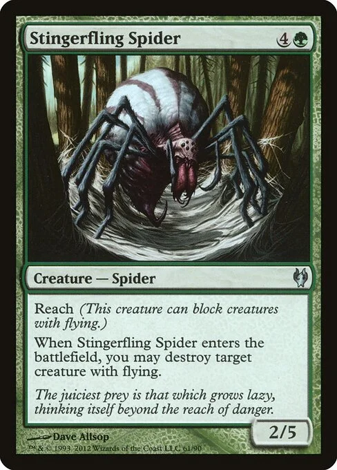 Stingerfling Spider, carta Magic di tipo Creature — Spider illustrata da Dave Allsop