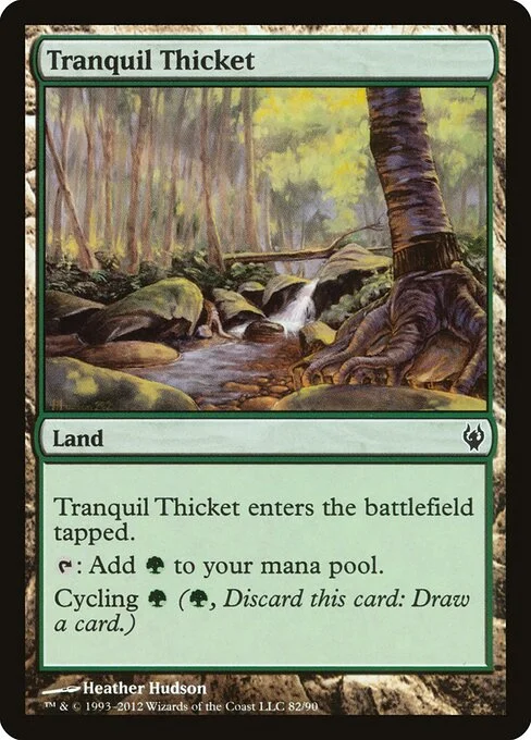 Tranquil Thicket, carta Magic di tipo Land illustrata da Heather Hudson