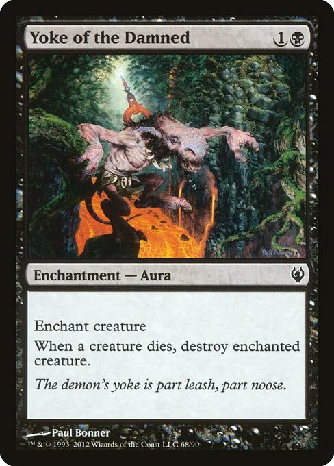 Yoke of the Damned, carta Magic di tipo Enchantment — Aura illustrata da Paul Bonner