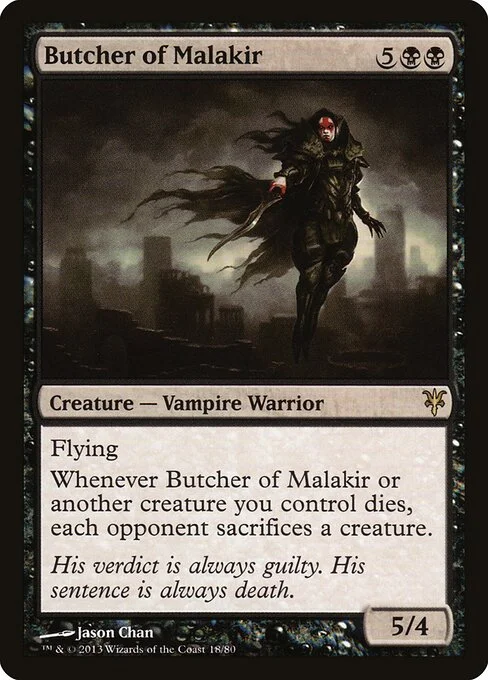 Butcher of Malakir, carta Magic di tipo Creature — Vampire Warrior illustrata da Jason Chan