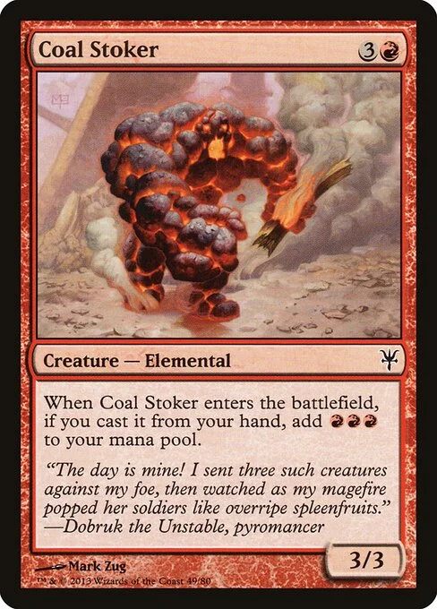 Coal Stoker, carta Magic di tipo Creature — Elemental illustrata da Mark Zug