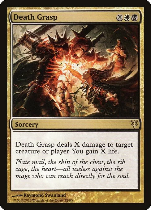 Death Grasp, carta Magic di tipo Sorcery illustrata da Raymond Swanland