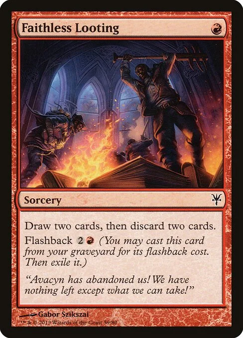 Faithless Looting, carta Magic di tipo Sorcery illustrata da Gabor Szikszai