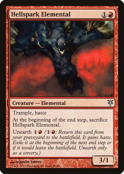 Hellspark Elemental, carta Magic di tipo Creature — Elemental illustrata da Justin Sweet