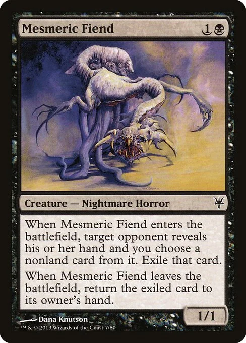 Mesmeric Fiend, carta Magic di tipo Creature — Nightmare Horror illustrata da Dana Knutson