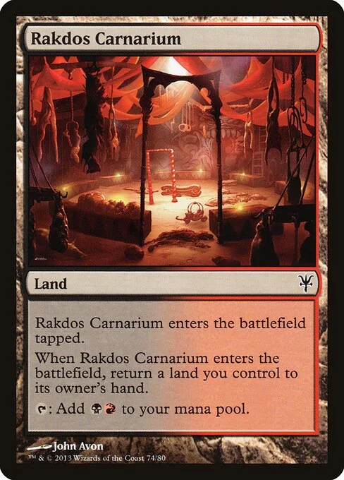 Rakdos Carnarium, carta Magic di tipo Land illustrata da John Avon