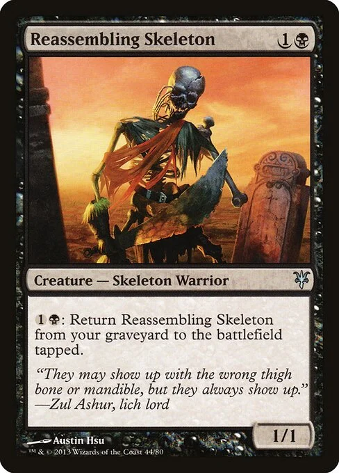 Reassembling Skeleton, carta Magic di tipo Creature — Skeleton Warrior illustrata da Austin Hsu