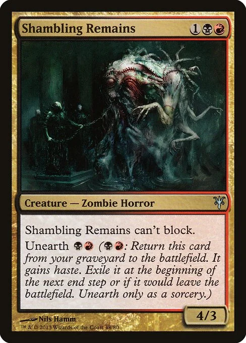 Shambling Remains, carta Magic di tipo Creature — Zombie Horror illustrata da Nils Hamm
