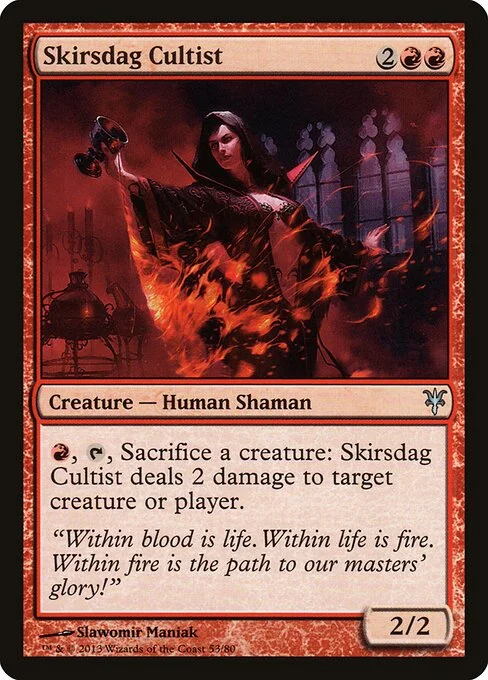 Skirsdag Cultist, carta Magic di tipo Creature — Human Shaman illustrata da Slawomir Maniak