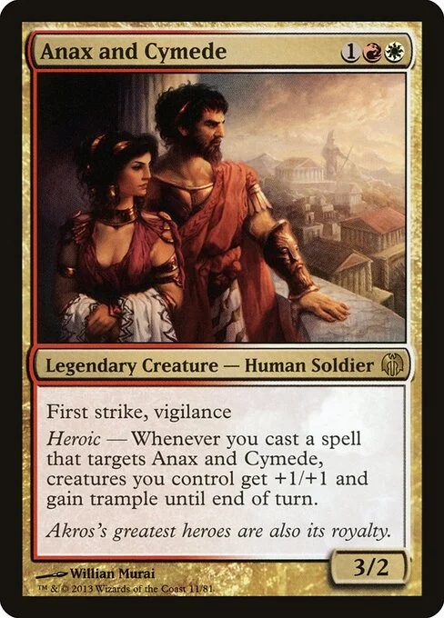 Anax and Cymede, carta Magic di tipo Legendary Creature — Human Soldier illustrata da Willian Murai