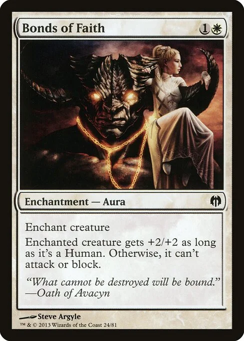 Bonds of Faith, carta Magic di tipo Enchantment — Aura illustrata da Steve Argyle
