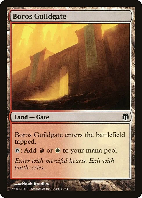 Boros Guildgate, carta Magic di tipo Land — Gate illustrata da Noah Bradley
