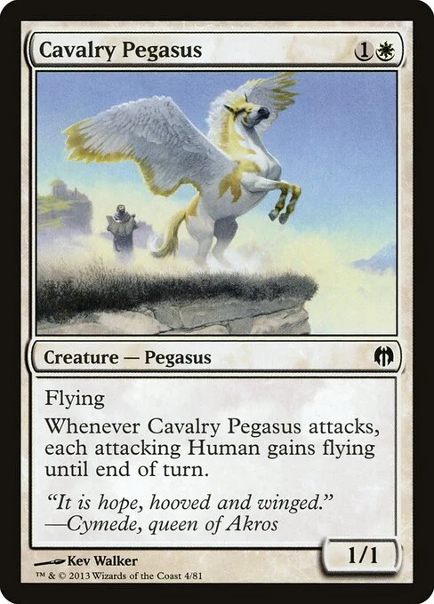 Cavalry Pegasus, carta Magic di tipo Creature — Pegasus illustrata da Kev Walker