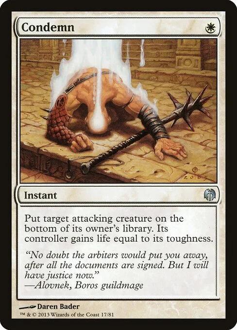 Condemn, carta Magic di tipo Instant illustrata da Daren Bader