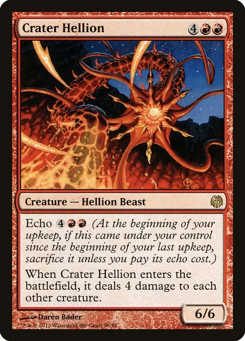 Crater Hellion, carta Magic di tipo Creature — Hellion Beast illustrata da Daren Bader