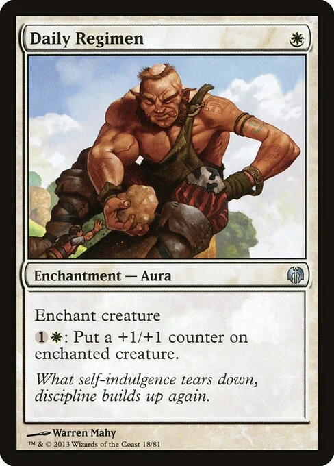 Daily Regimen, carta Magic di tipo Enchantment — Aura illustrata da Warren Mahy