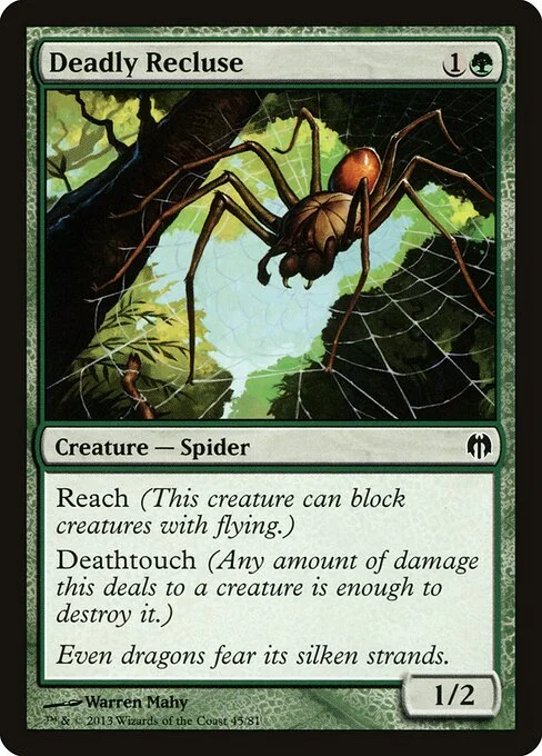 Deadly Recluse, carta Magic di tipo Creature — Spider illustrata da Warren Mahy