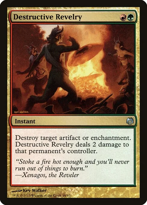 Destructive Revelry, carta Magic di tipo Instant illustrata da Kev Walker