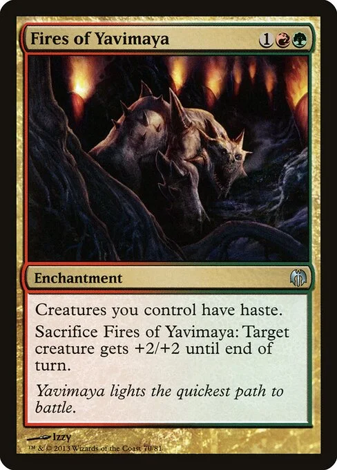Fires of Yavimaya, carta Magic di tipo Enchantment illustrata da Izzy