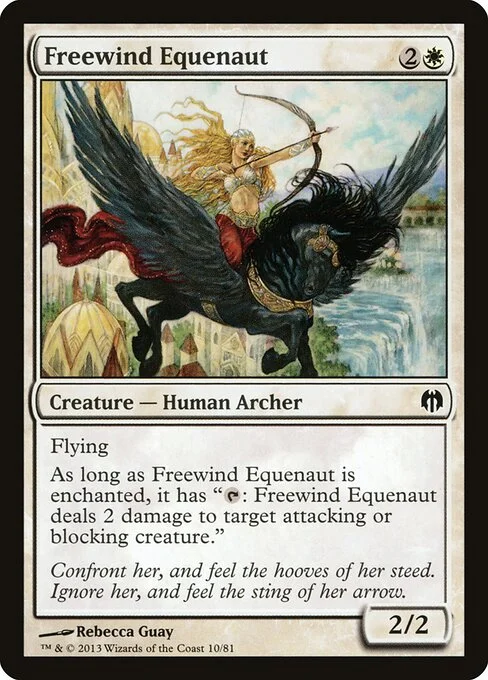 Freewind Equenaut, carta Magic di tipo Creature — Human Archer illustrata da Rebecca Guay