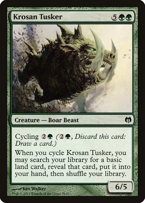 Krosan Tusker, carta Magic di tipo Creature — Boar Beast illustrata da Kev Walker