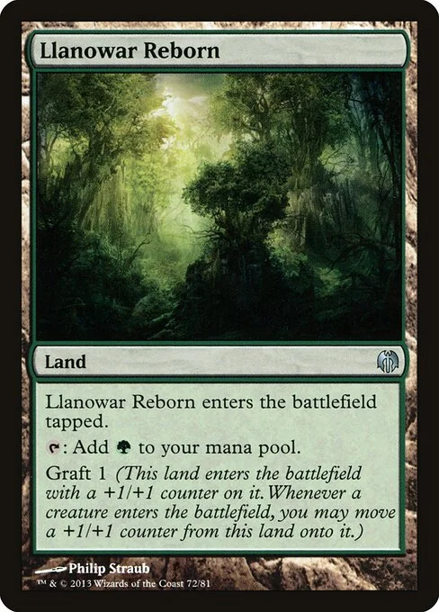 Llanowar Reborn, carta Magic di tipo Land illustrata da Philip Straub