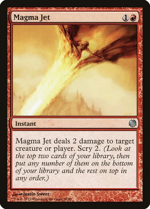 Magma Jet, carta Magic di tipo Instant illustrata da Justin Sweet