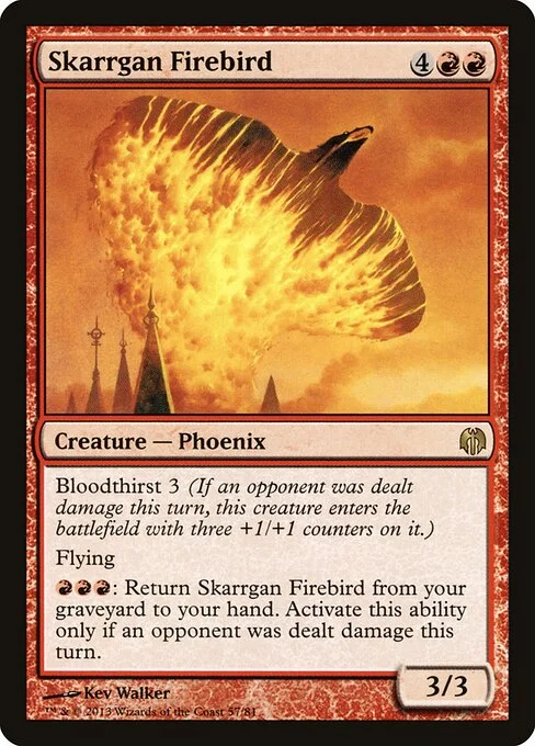 Skarrgan Firebird, carta Magic di tipo Creature — Phoenix illustrata da Kev Walker