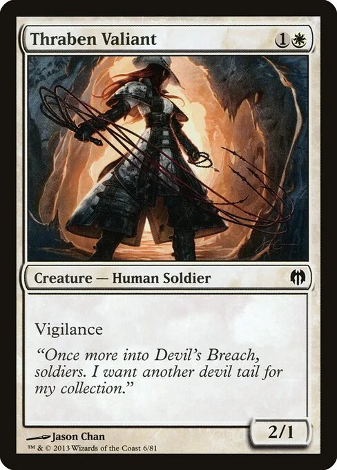 Thraben Valiant, carta Magic di tipo Creature — Human Soldier illustrata da Jason Chan