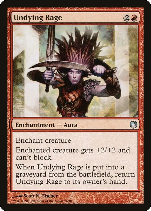 Undying Rage, carta Magic di tipo Enchantment — Aura illustrata da Scott M. Fischer