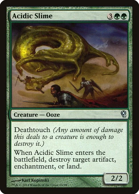 Acidic Slime, carta Magic di tipo Creature — Ooze illustrata da Karl Kopinski