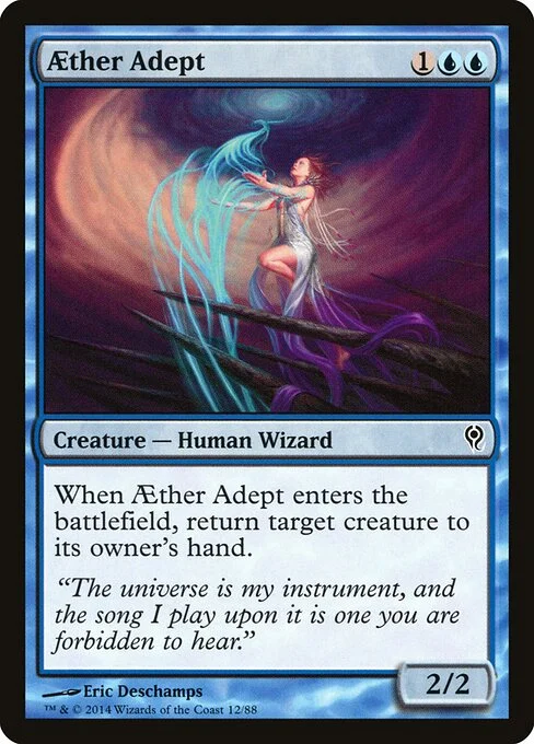 Aether Adept, carta Magic di tipo Creature — Human Wizard illustrata da Eric Deschamps