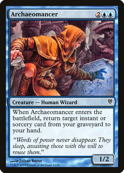Archaeomancer, carta Magic di tipo Creature — Human Wizard illustrata da Zoltan Boros