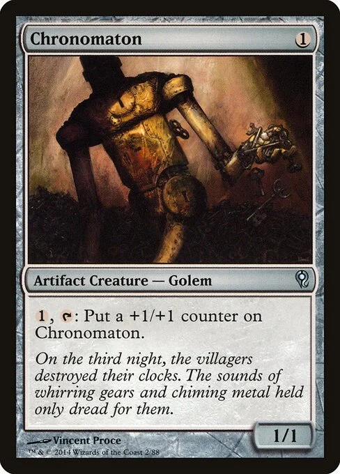 Chronomaton, carta Magic di tipo Artifact Creature — Golem illustrata da Vincent Proce