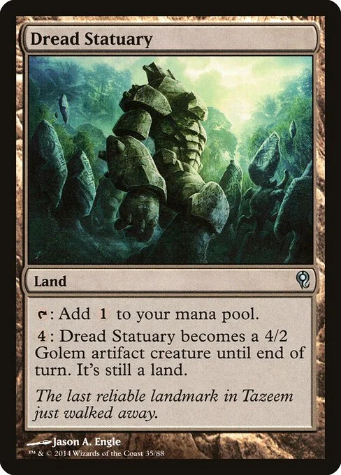 Dread Statuary, carta Magic di tipo Land illustrata da Jason A. Engle