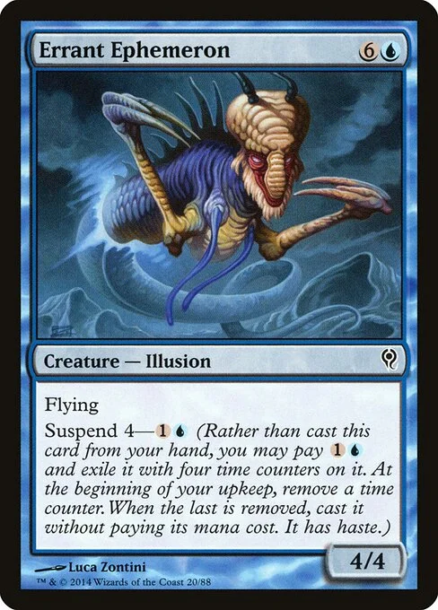Errant Ephemeron, carta Magic di tipo Creature — Illusion illustrata da Luca Zontini