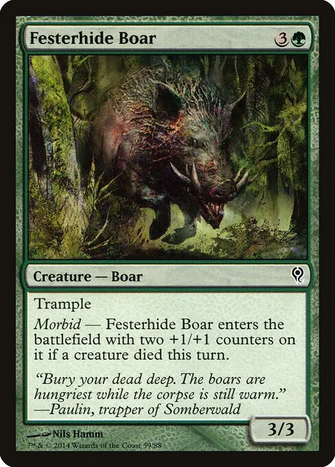 Festerhide Boar, carta Magic di tipo Creature — Boar illustrata da Nils Hamm