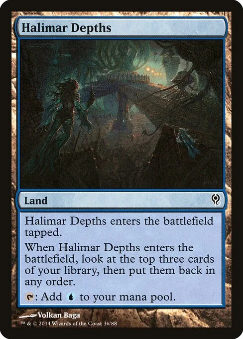 Halimar Depths, carta Magic di tipo Land illustrata da Volkan Baǵa