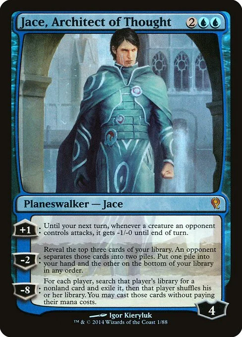 Jace, Architect of Thought, carta Magic di tipo Legendary Planeswalker — Jace illustrata da Igor Kieryluk