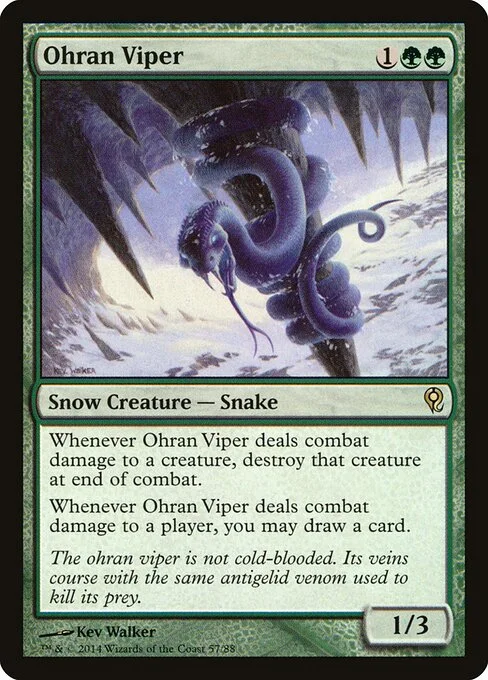 Ohran Viper, carta Magic di tipo Snow Creature — Snake illustrata da Kev Walker