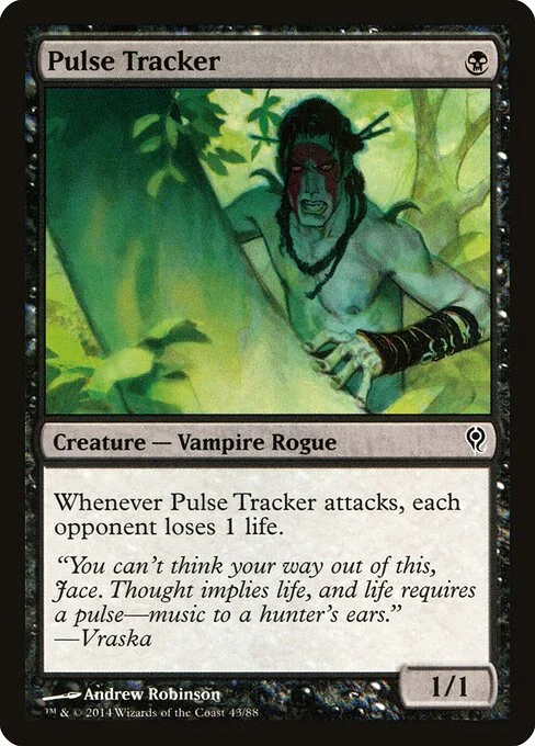 Pulse Tracker, carta Magic di tipo Creature — Vampire Rogue illustrata da Andrew Robinson