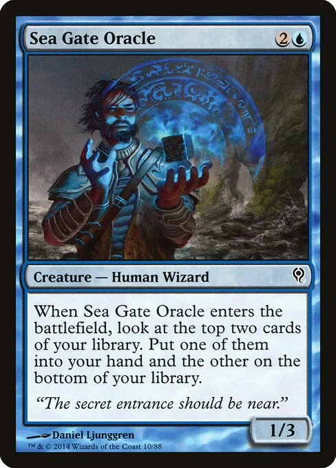 Sea Gate Oracle, carta Magic di tipo Creature — Human Wizard illustrata da Daniel Ljunggren