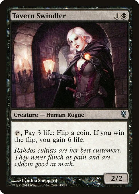 Tavern Swindler, carta Magic di tipo Creature — Human Rogue illustrata da Cynthia Sheppard